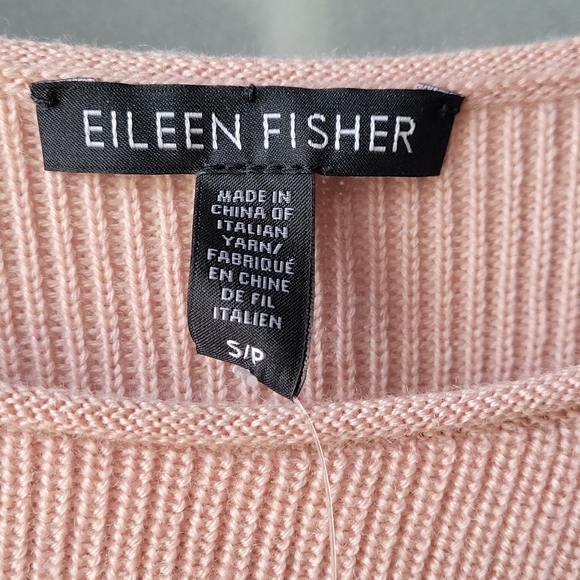 Eileen Fisher Soft Pink Long Sleeve Round Crew Neck Tunic S/P 100% Merino Wool - Picture 2 of 7